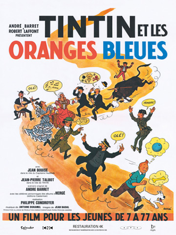 affiche de Tintin et les oranges bleues